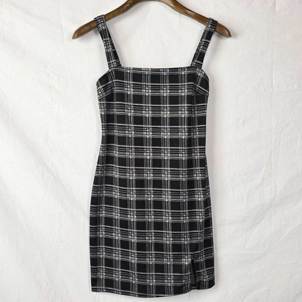 Forever 21 Plaid Mini Dress Black White Small - Picture 2 of 9